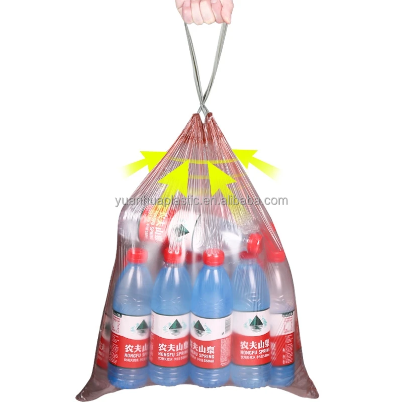 Colorful Disposable Drawstring Plastic Garbage Trash Bag Use for Home Office Kitchen Large Bag on Roll