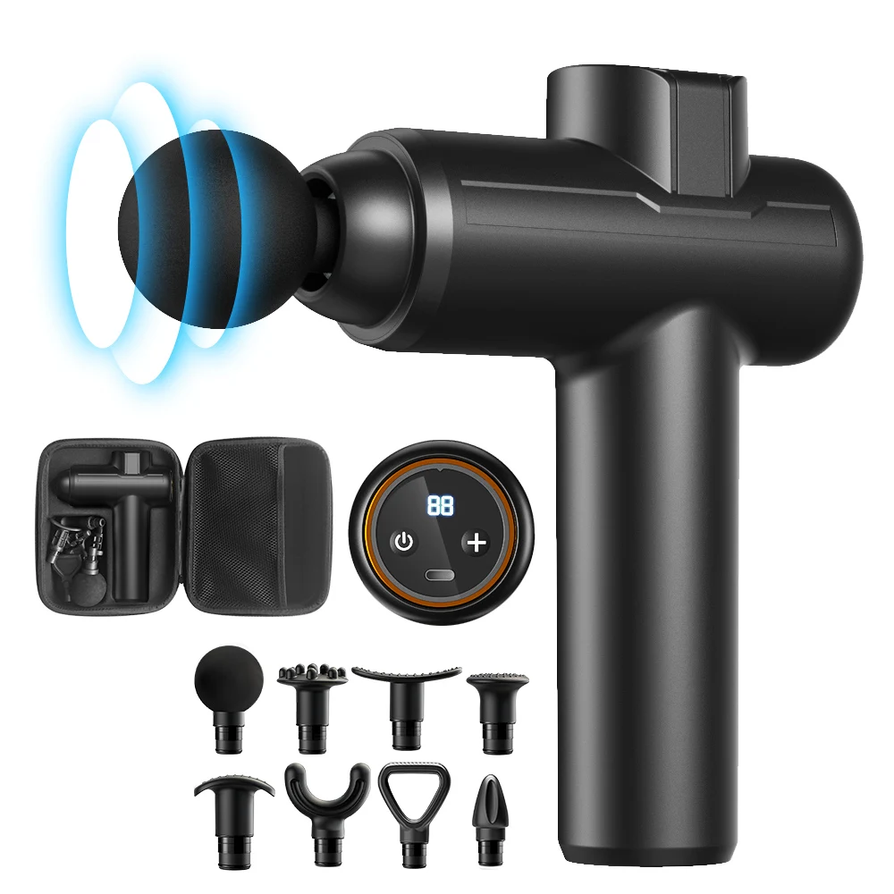 8 Massage Heads Muscle Massage Gun 99 Speed Adjustable Type-C Charging Body Massager Gun