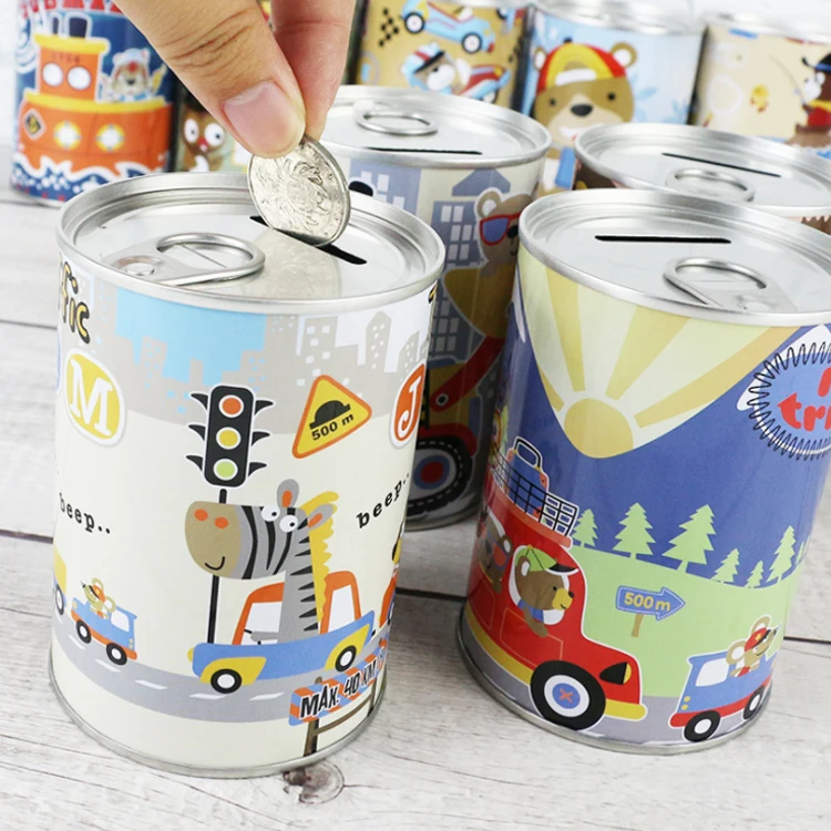 
Factory Supplier Cylinder Tin Can Coin Bank Metal Money Tin Box 