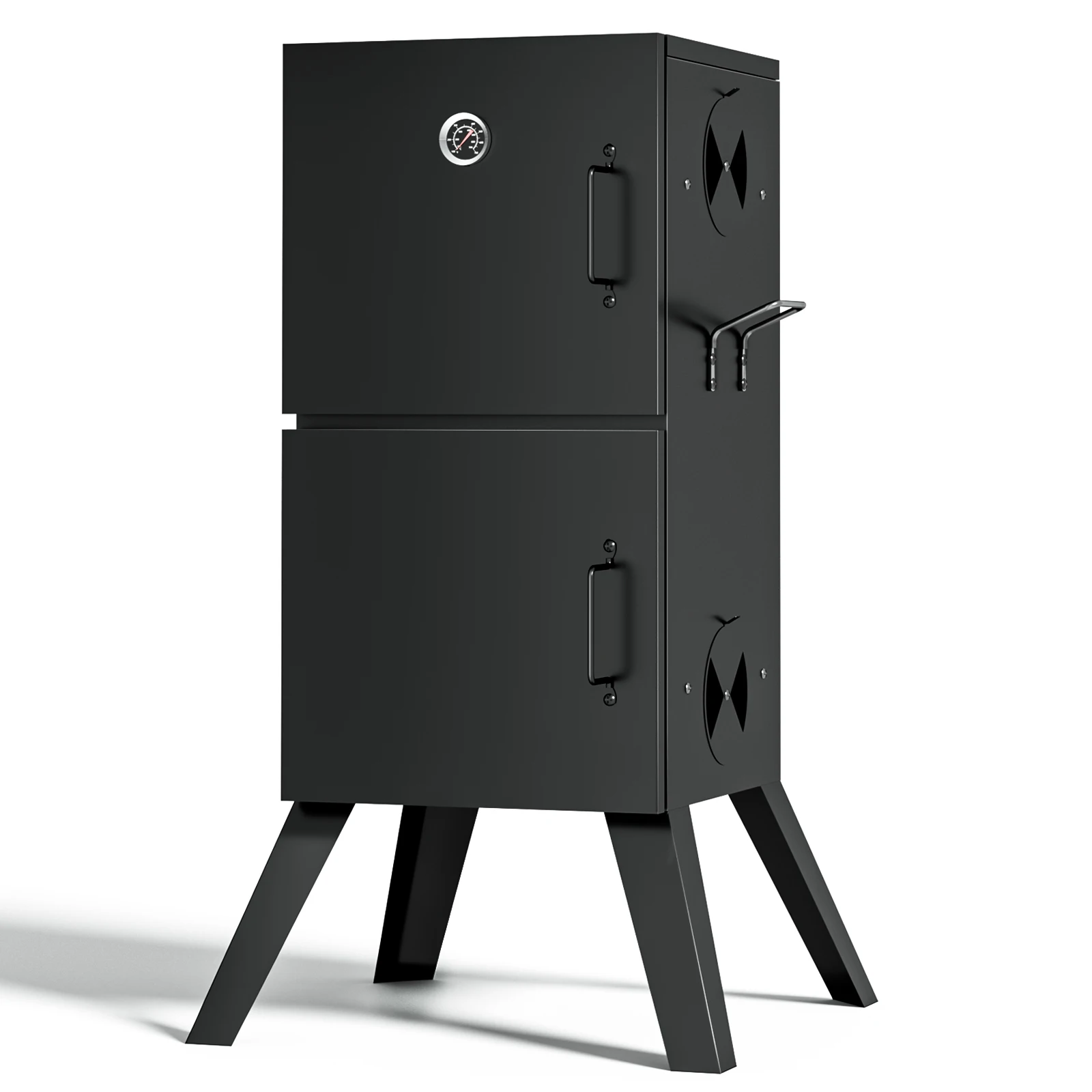 Miire Heavy Duty Wood Pellet Smoker Double Layer Vertical Charcoal BBQ Smoker Grill for Meat Cooking