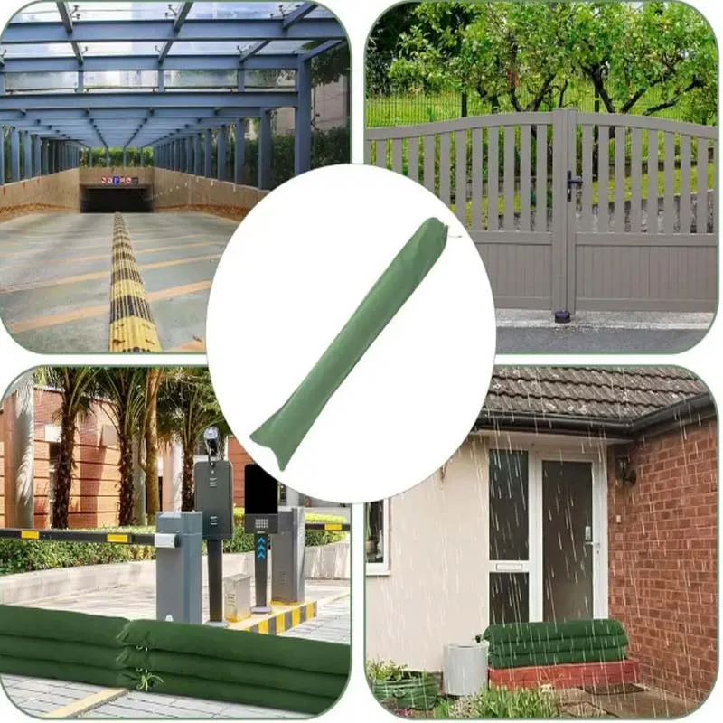 Sandbag Water Barrier Thickened Green Canvas Sand Bags for Flooding Garage Flood Protection Barriers Flexible Flood Protection