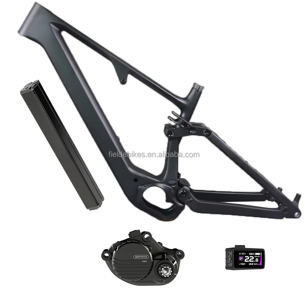 E67 рама + двигатель HMI батарея 29ER карбоновая с полной подвеской Bafang M820 Mid Drive Motor BTF014 410WH аккумулятор Комплект для электровелосипеда