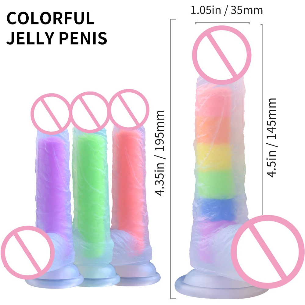 
New Design Gay Lesbian Masturbation Adult Toy Realistic Dildo Penis Sucking Cup Colorful Rainbow Sex Dildo for Female Vibrator 