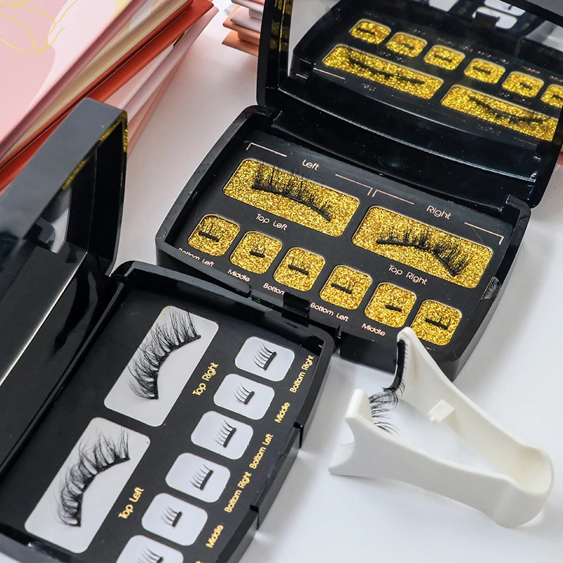 Wholesale Customized Logo Black Acrylic Lashes Box Quantum Magnetic Lashes New Thin Eyelashes No Glue No Eyeliner