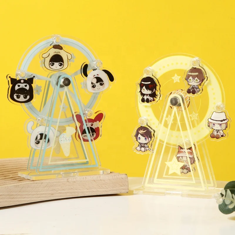 Free Custom Laser Cut Acrylic Standee Ferris Wheel Anime Figure Plastic Stand Wholesale Spinning Stand Display
