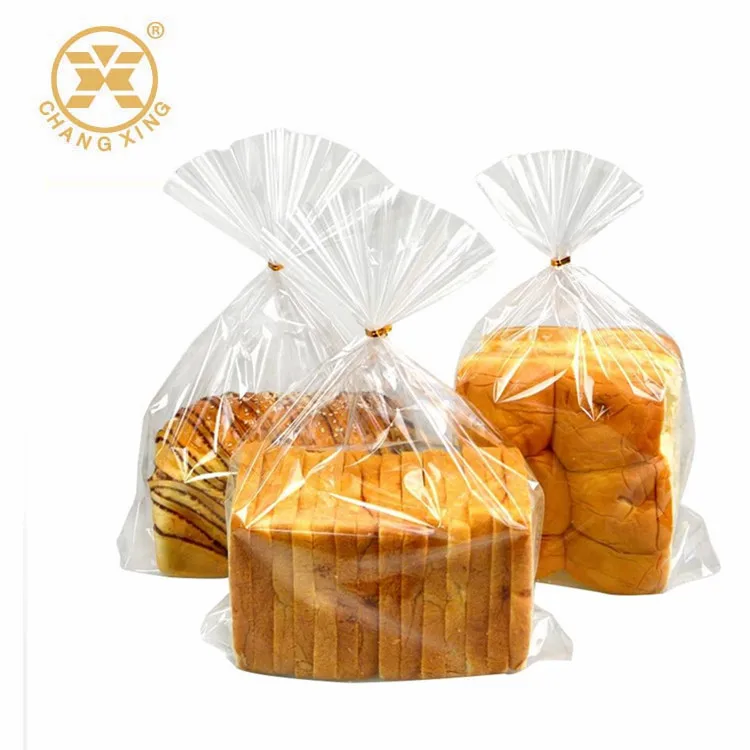 Custom Design Plastic Bread Loaf Bag Food Cellophane Packaging Storage Bakery Toast Sandwich Bread Packaging Bag