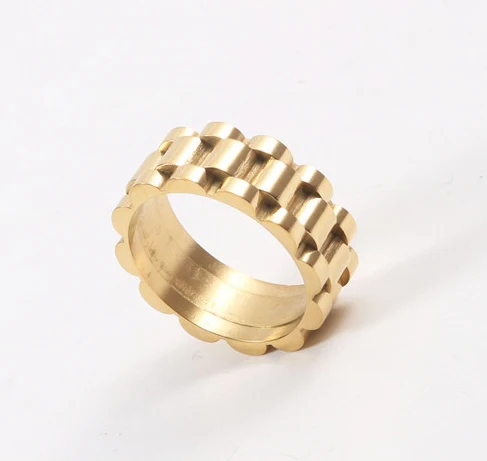 IVIAPRO New Arrival Ins Hot High End 18K Gold Plated Band Rings Stainless Steel Rings