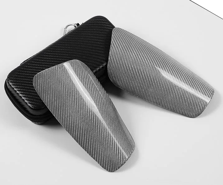 ActEarlier Carbon Fiber Soccer Shin Guards with Portable Carrying Case Ultra Light  Shock Resistance Air Permeating shin pads