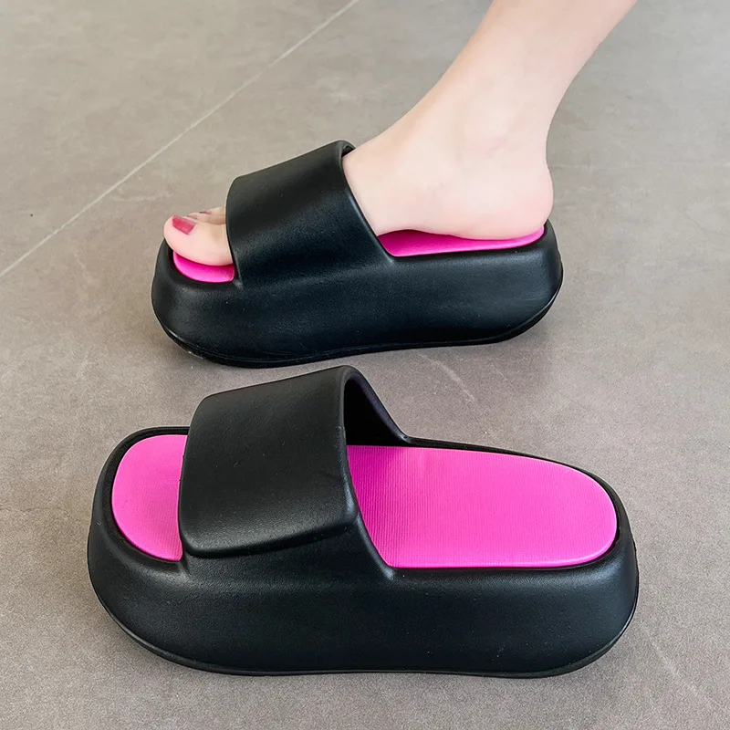 Summer Home Thick-soled Slippers Female Couple Bathroom Bathing Thick Soft Bottom Outer Wear Sandals And Slippers Men