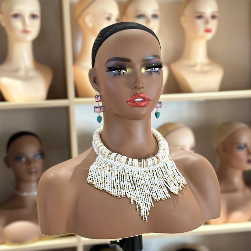 Wholesale Female PVC head dummy with thick lips mannequin head for display wig mannequin head