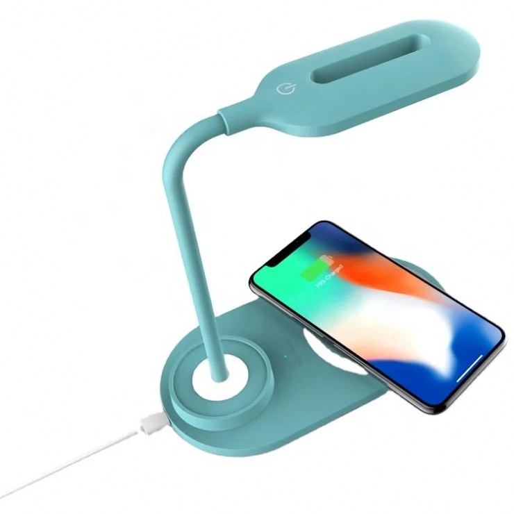 Shingel Promotion Gifts Mini LED Desk Lamp With 10W Fast Charging Adjustable Night Light Wireless Charger