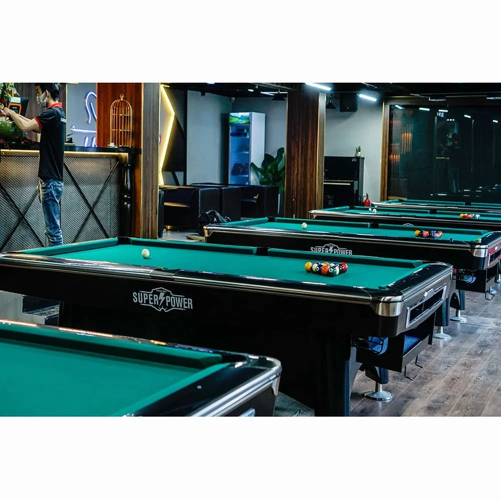 2022 New Black color cheap price standard size 8ft slate pool table solid wood 9ft billiard table for sale