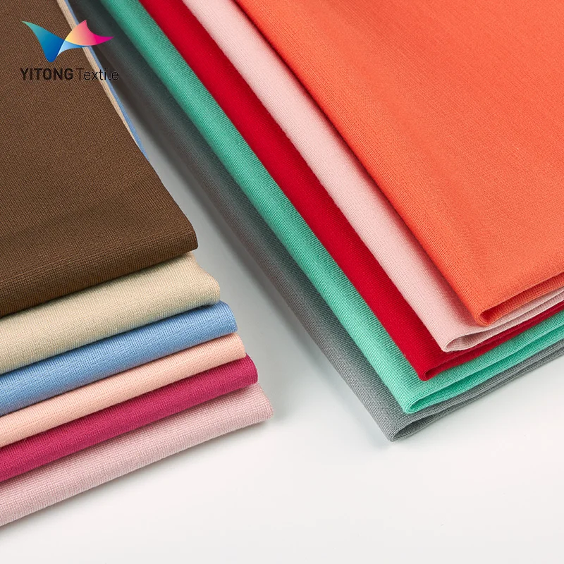 High Quality 240 gsm Viscose Nylon Spandex Fabric 66% Viscose 27% Nylon 7% Spandex Fabric for t-shirt