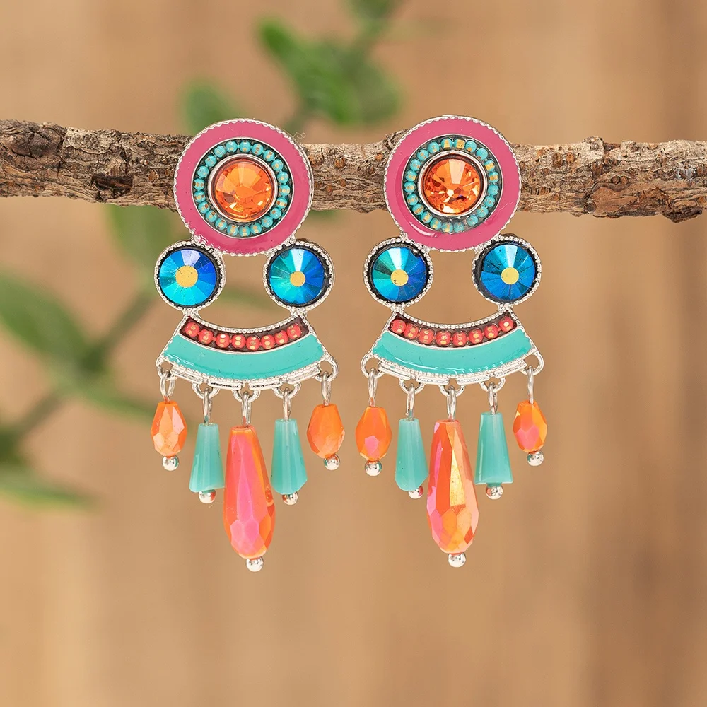 Yiwu Collection Indian Traditional Bollywood Fashion Jewelry Polki Diamond Big Jhumka Earrings