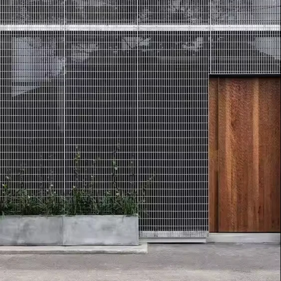 Grating fence Flat vertical iron bar grating security fence