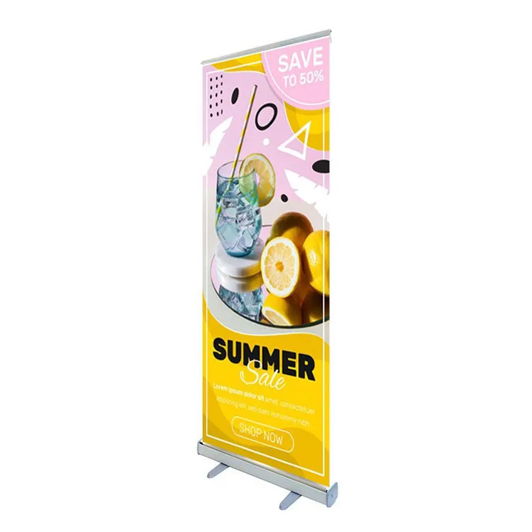Retractable Printed Custom Banners Advertising Aluminium Roll Up Banner Display