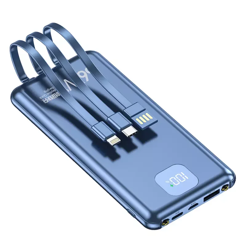 66w Pd Fast Charging Power Bank Battery 20000mah 10000mah Portable Charger Powerbanks With Charging Cable for huawei for apple