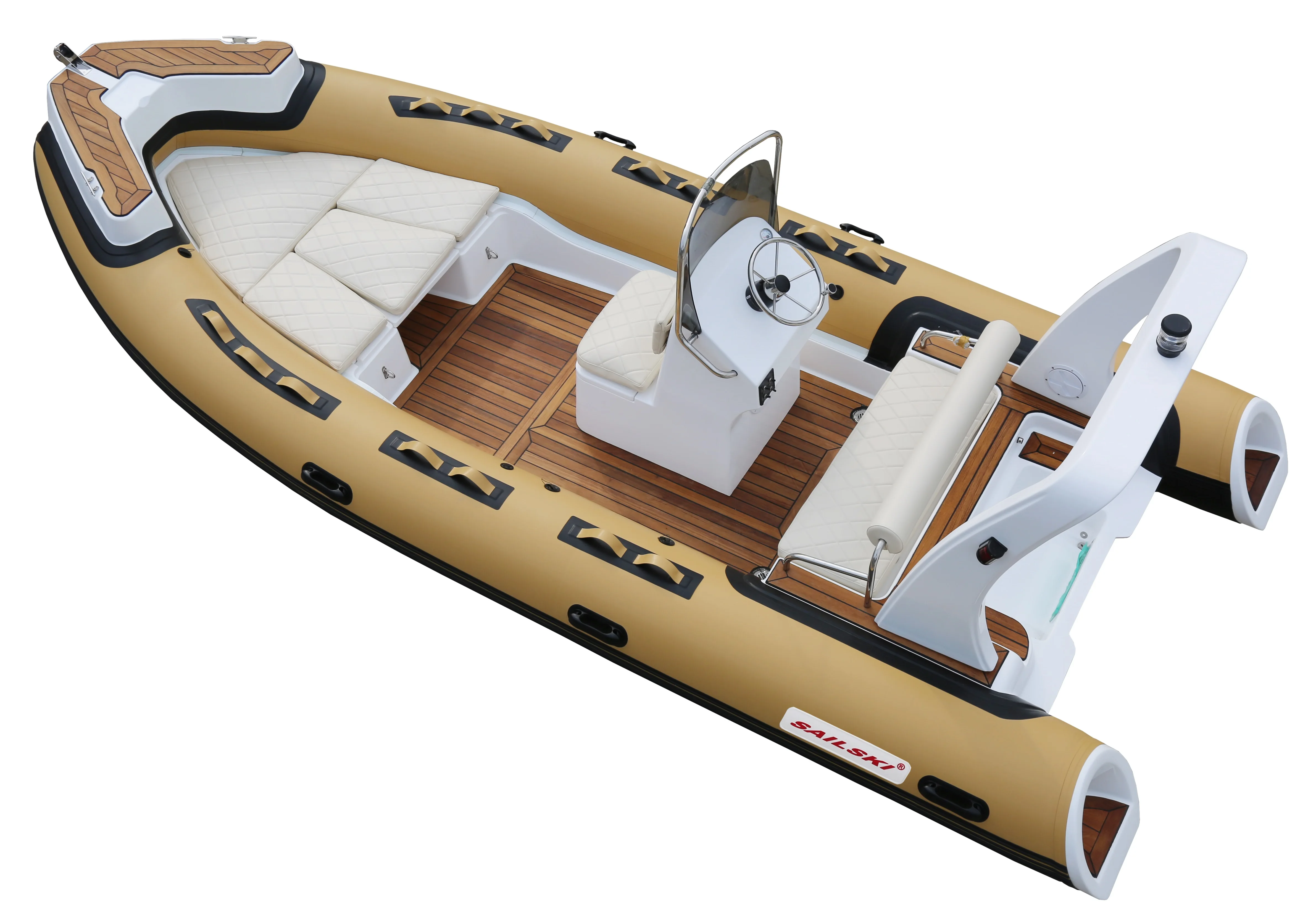 SAILSKI luxury fiberglass hull inflatable boat 5.5m/18ft ( Hypalon 1.25mm, 90hp outboards)