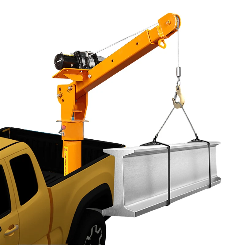 Small Farm Truck Crane 12V Mini Crane 100 kg 500 kg 1000 kg Portable Micro Pickup Mounted Crane