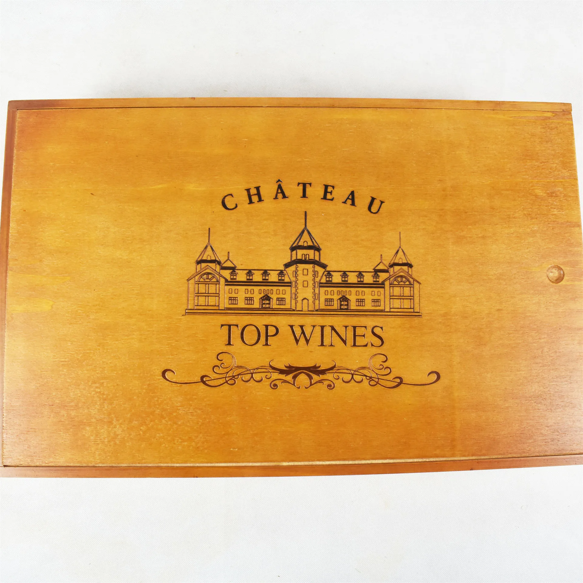 wholesale custom 6 bottle portable pine wood wine box with Rope Handle Travel wine Box Carrying Display Case