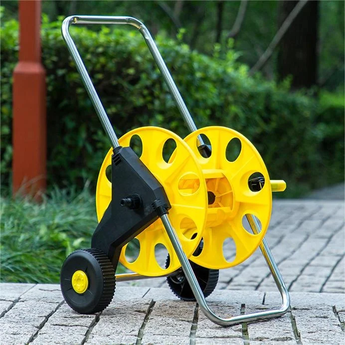 Worth cheap easy moving two wheels outdoor large portable heavy duty plastic metal water garden hose reel cart