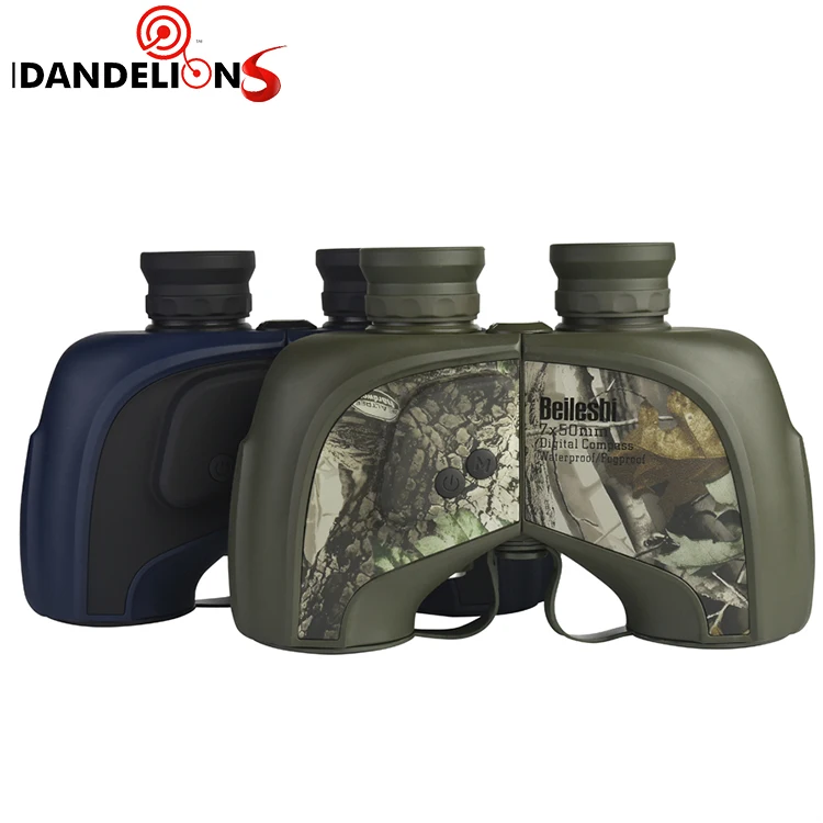 
7x50 electronic compass waterproof high-definition high-power big binoculars full optical lens high-quality telescope 