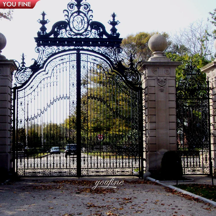 Custom Large Garden Luxury Villas High Quality Wrought Iron Gate Design