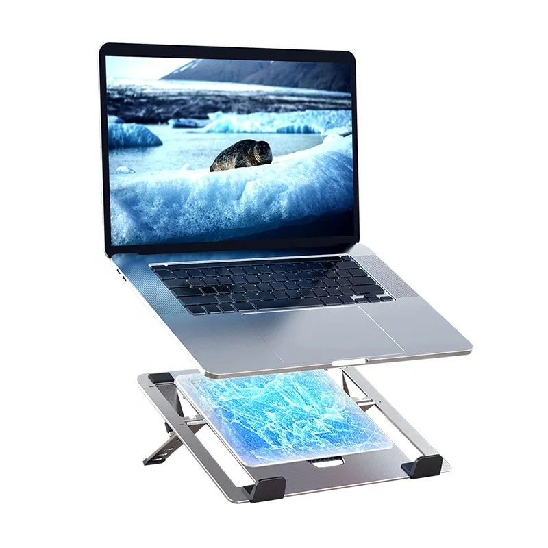 4-х зубчатая подставка для ноутбука из алюминиевого сплава с охлаждающим вентилятором и полупроводниковым радиатором, Портативный и складной