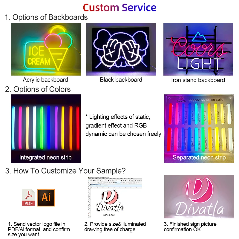 Custom Led Neon Light Sign Business logo Shop Advertising Acrylic Open Neon Sign For Bar Decor Lights