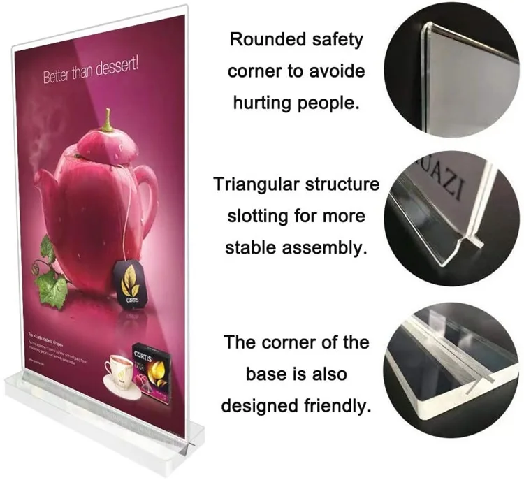 Acrylic Price List Display Wedding Welcome Sign Display Food Menu Display Acrylic Sign Holder 8.5 X 11