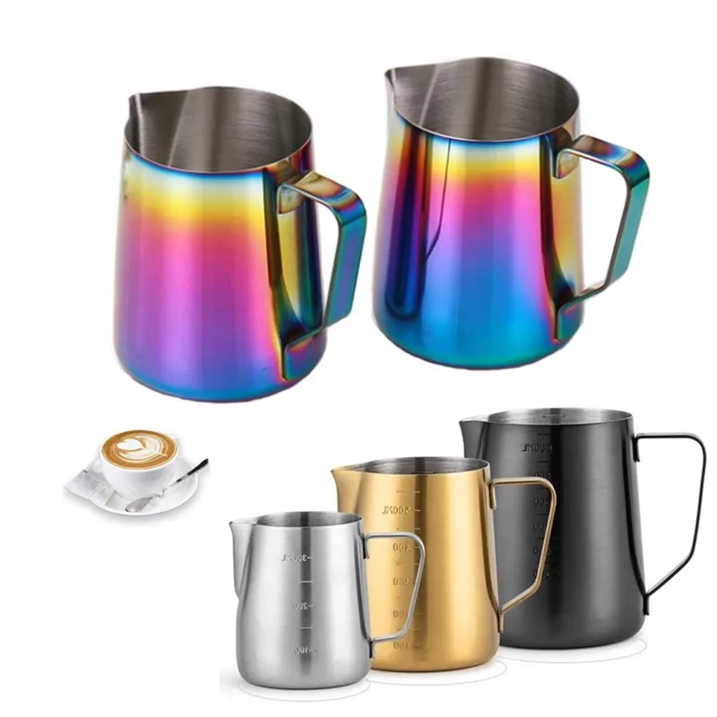 Hot Sale 12 20 Oz 350 600 ml 304 Stainless Steel Barista Tool Espresso Steaming Coffee Latte Art Milk Frothing Jug Pitcher