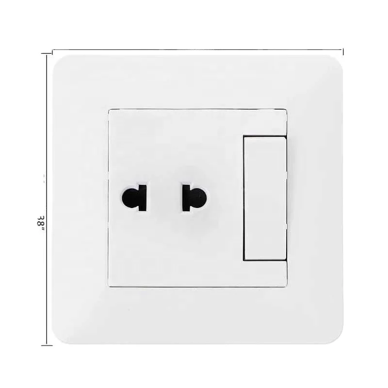 Pile Two-pole Socket Panel Single Control Switch Wall Outlet Universal Power Socket Light Switch With Two-hole Socket Charging