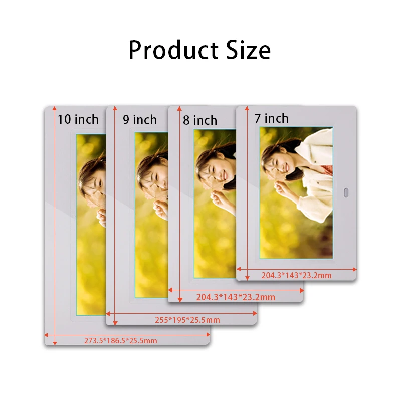 Somy Digital Picture Frames 7 Inch Digital Photo Frame Full HD LCD IPS Display Advertising Players MP3 Music 1080P Video Timer