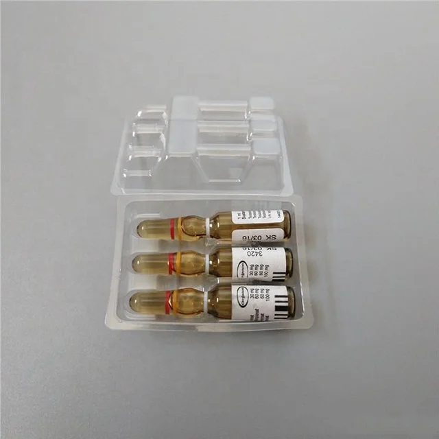 
Eco-friendly Transparent Plastic Ampoule Tray Disposable Medical Steroid 10ml Vial Box Blister Vial Pack 