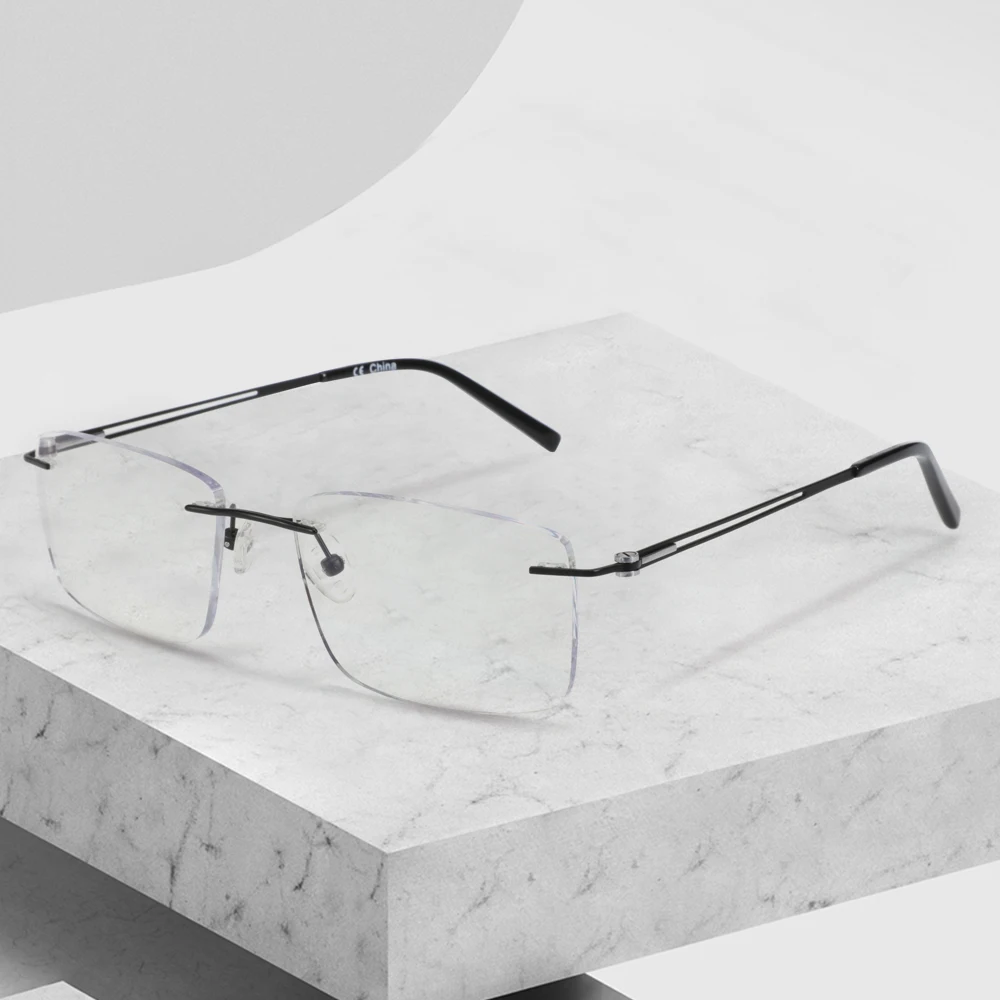 240001 Zenottic Brand Men Adjustable Titanium Rimless Frames Optical Glasses Eyewear