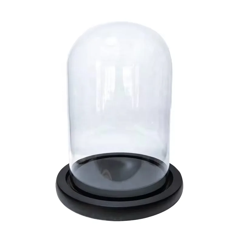 Factory Directly Cheap Clear Cloche Glass Dome Hot Sale Cheap Different Size Clear Glass Dome With Different Wood Stand