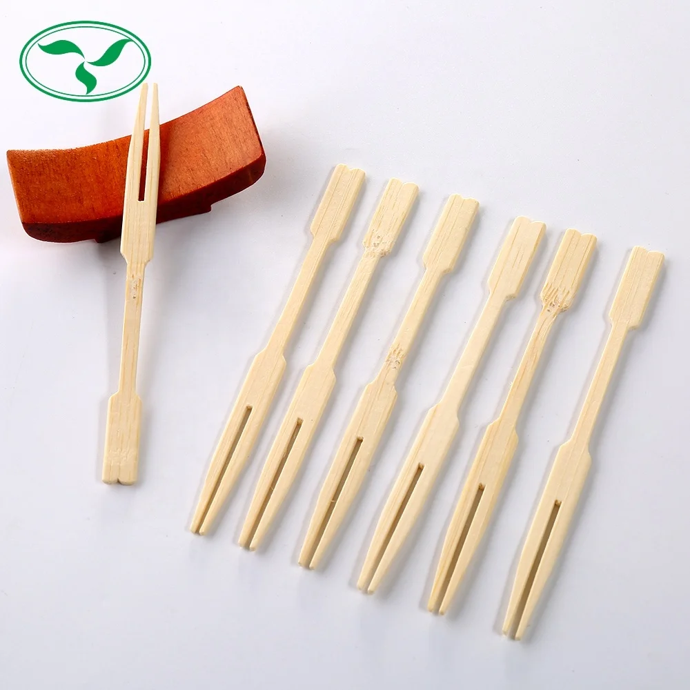 Party Use High Quality Disposable Mini Bamboo Picks Bamboo Food Cocktail Fruit Fork