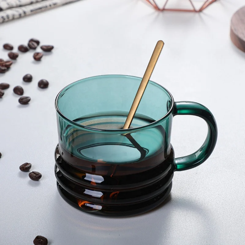 New thickened colored glass coffee cup high borosilicate glass cup for home use