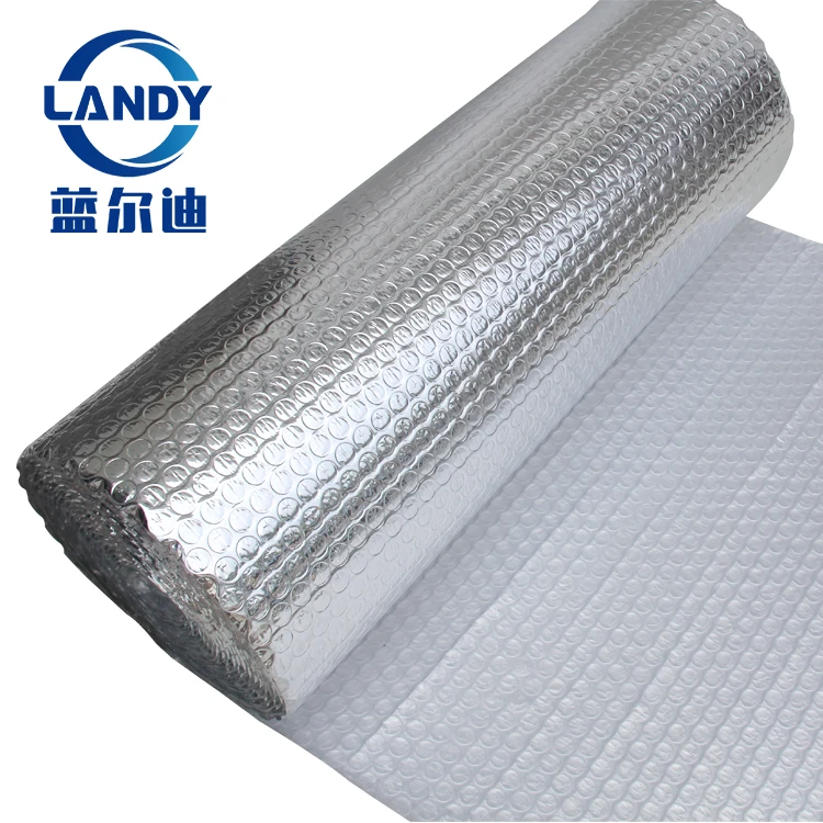 Metallic foil film air bubble material foil insulation wrap with one side white film insulated bubble box liner