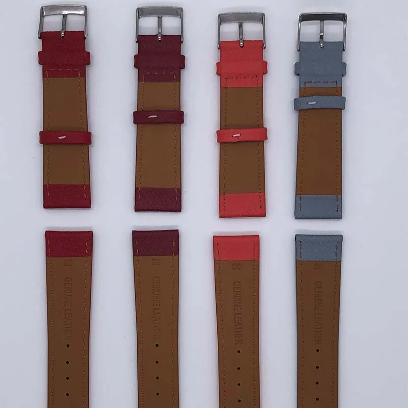 Good Quality Italian Original Genuine Fashionable Changeable Black Handicafted Grain Epson Leather Watch Strap