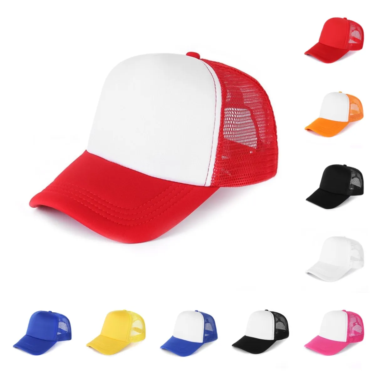 manufacturer custom logo blank 5 Panel foam mesh baseball trucker hat Advertising promotional hats caps