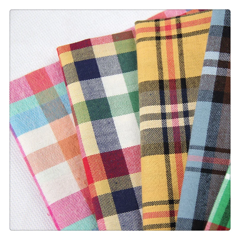 21s 100 cotton flannel yarn dyed woven 150-180gsm yarn dyed plaid checks flannel fabric for coats