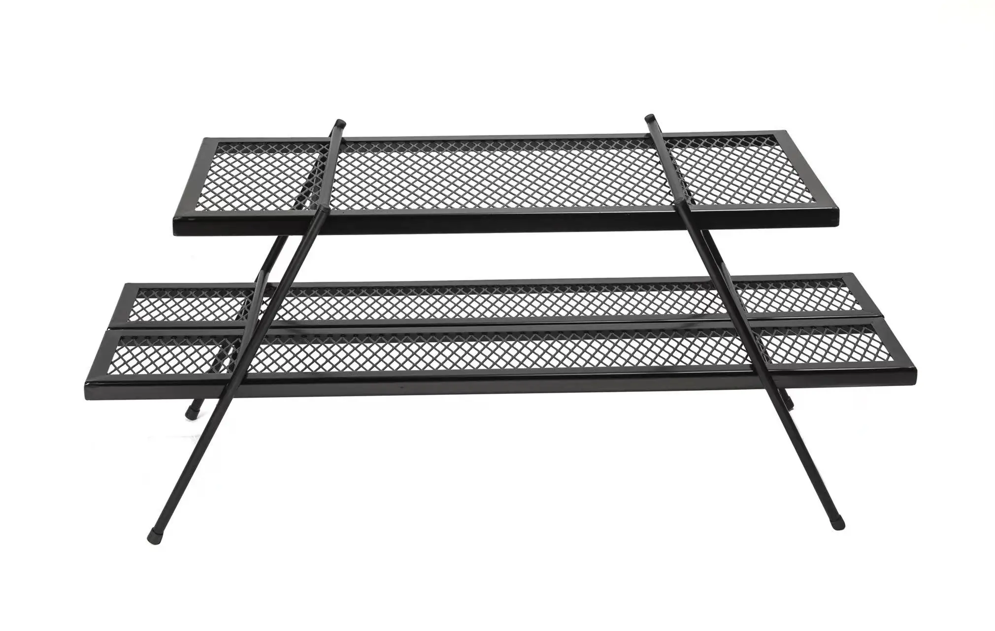 New arrival folding campfire grill heavy duty steel grate, portable over fire camp grill for outdoor open flame cooking