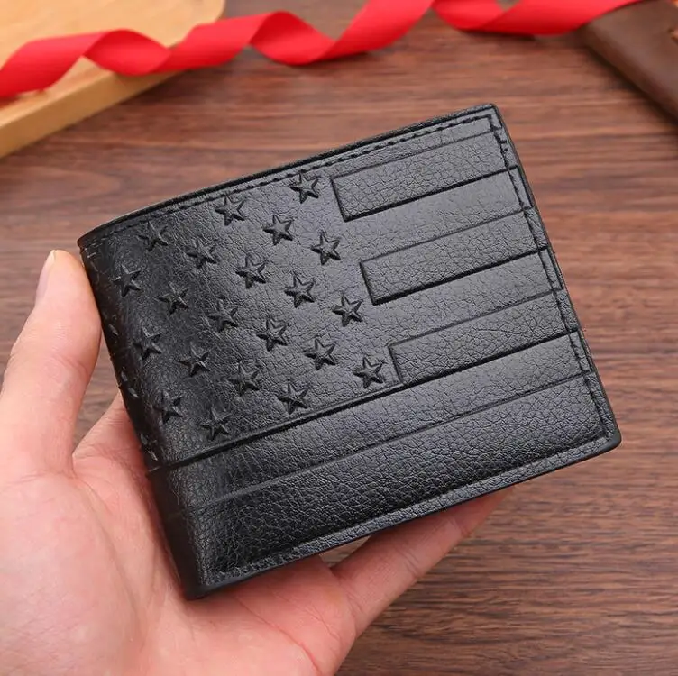 Creative Star Embossed PU Leather Wallet Slim Money Clips Mens Wallet Card Holder Vintage Cash Bifold Short Purse Wallet