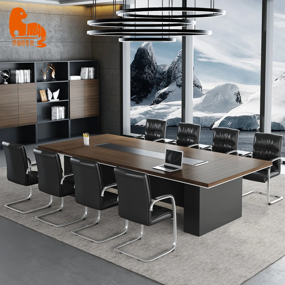 Conference Table Big Boardroom Modern Person Fancy Office Industrial Design Oval Shape 10 XINDA Top Cheap Clover Metal Staff Leg