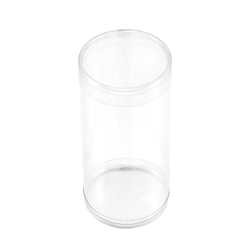 Customized Round Clear Pvc Plastic Cylinders Packaging With Lid