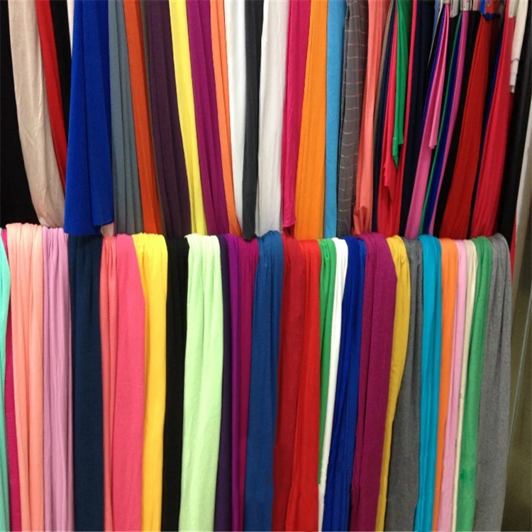 Printed and plain 95% cotton 5% spandex spandex knit fabric for T-shirt