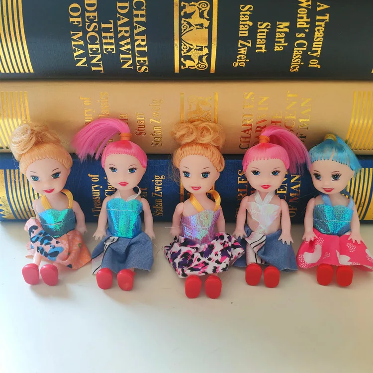 Factory Wholesale Cheap Price 10cm Cute Doll  Girl with Dress Doll For Girls Gifts Doll Accessories