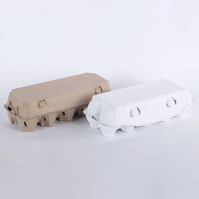Biodegradable disposable packaging paper pulp box 4 6 8 holes chicken egg trays