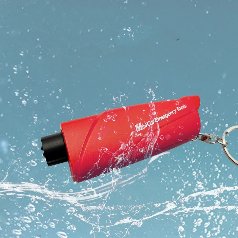 Escape Tools Car Mini Hammer Portable Emergency Window Breaker Keychain with Seatbelt Cutter Glass Breaker for Land Underwater